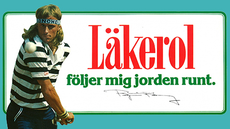 Läkerol-mainos, jossa Björn Borg.
